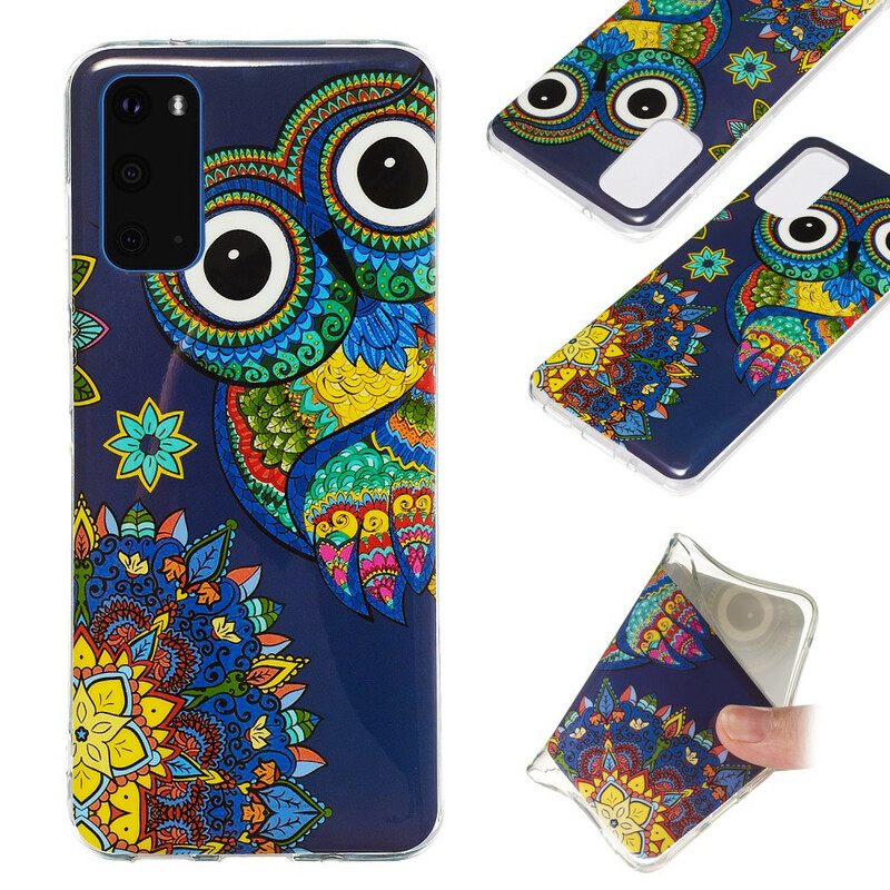 Kuori Samsung Galaxy S20 Owl Fluoresoiva Mandala