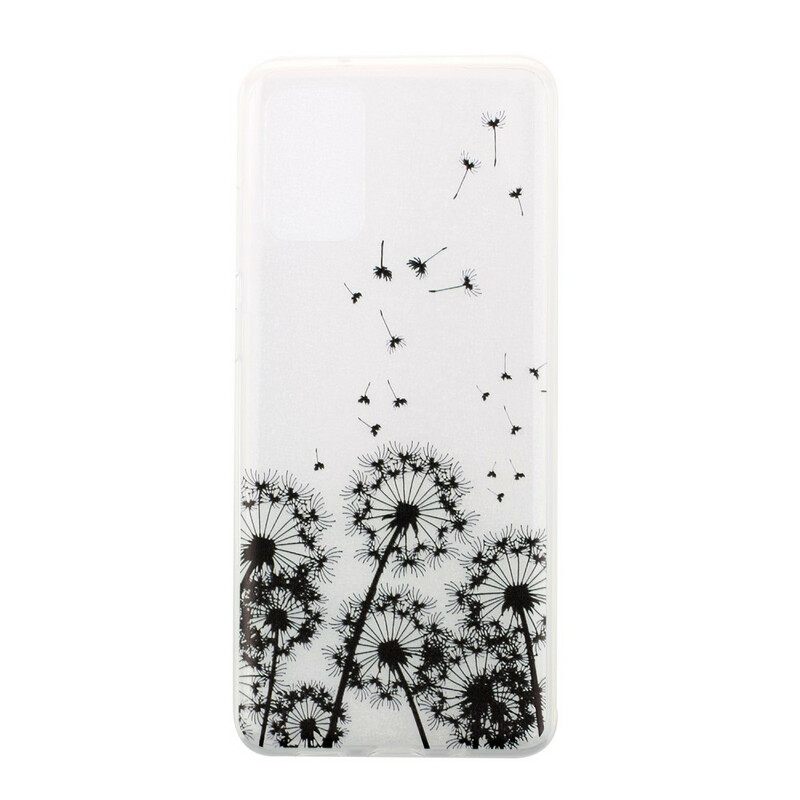 Kuori Samsung Galaxy S20 Transparent Black Dandelions