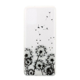 Kuori Samsung Galaxy S20 Transparent Black Dandelions