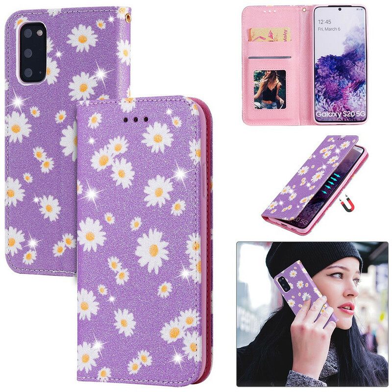 Puhelinkuoret Samsung Galaxy S20 Kotelot Flip Daisies