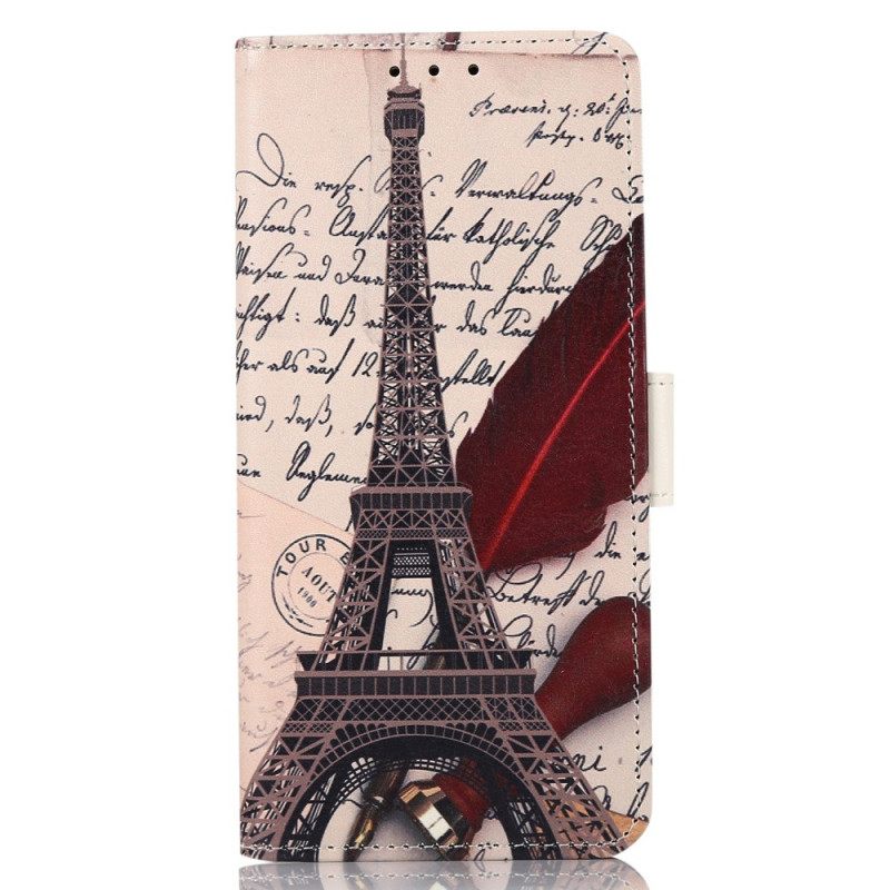 Flip Case Huawei Nova 9 Pro / Honor 50 Pro Runoilijan Eiffel-torni