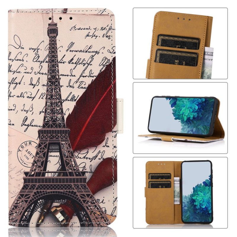 Flip Case Huawei Nova 9 Pro / Honor 50 Pro Runoilijan Eiffel-torni