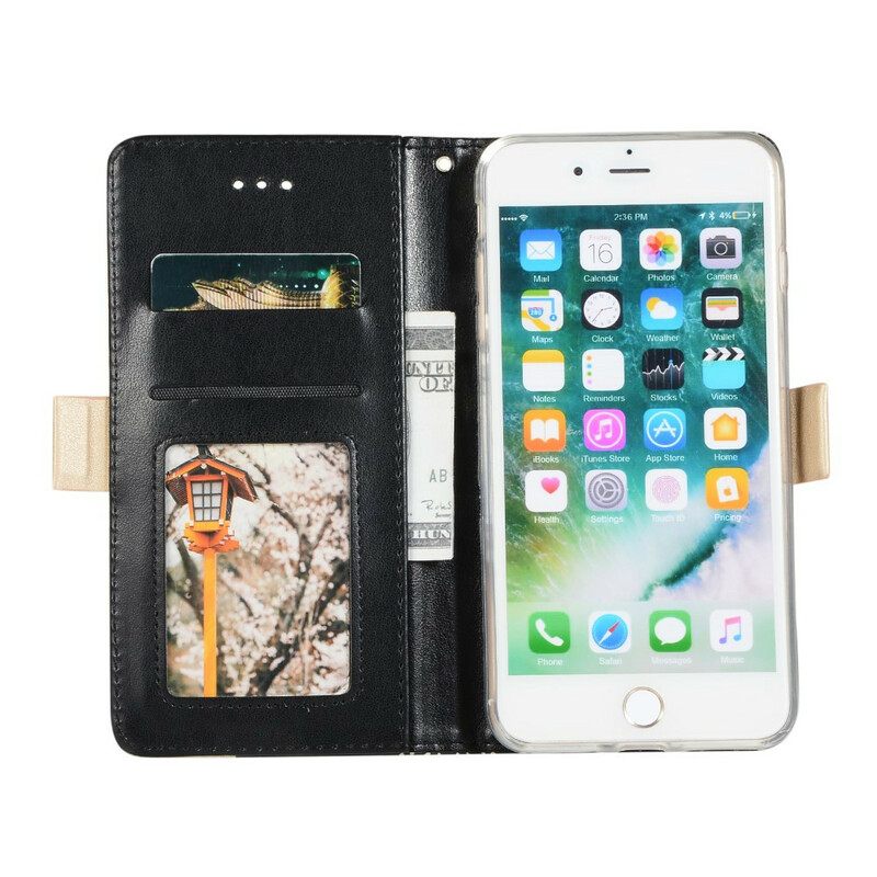 Kotelot iPhone 8 Plus / 7 Plus Suojaketju Kuori Lace Strap Kolikkokukkaro