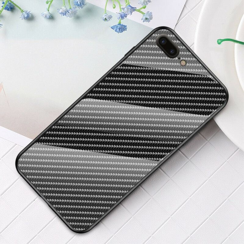 Kuori iPhone 8 Plus / 7 Plus Carbon Fibre Plus Karkaistu Lasi