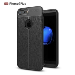 Kuori iPhone 8 Plus / 7 Plus Nahkaefekti Litsi Kaksinkertainen Linja