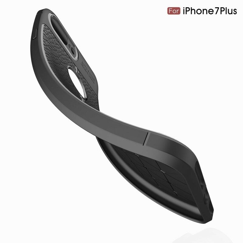 Kuori iPhone 8 Plus / 7 Plus Nahkaefekti Litsi Kaksinkertainen Linja