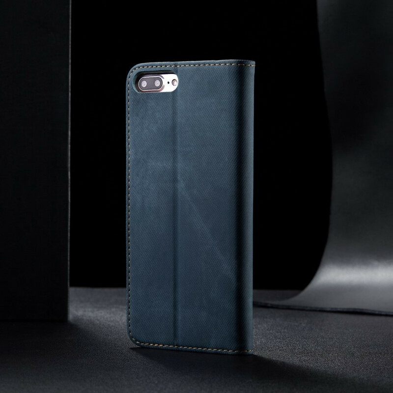 Puhelinkuoret iPhone 8 Plus / 7 Plus Kotelot Flip Faux Leather Jeans Texture