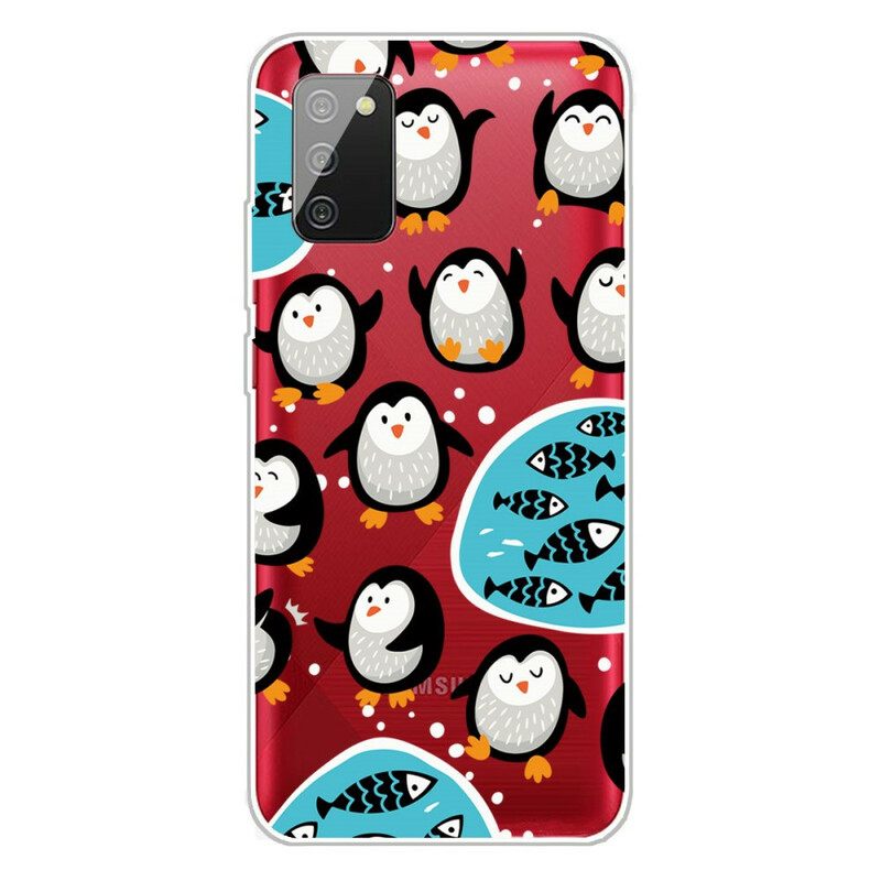 Case Samsung Galaxy A02s Penguins And Fishes