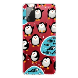 Case Samsung Galaxy A02s Penguins And Fishes