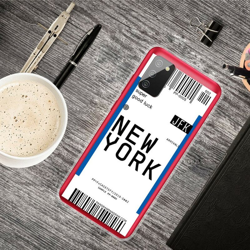 Kuori Samsung Galaxy A02s Boarding Pass New Yorkiin