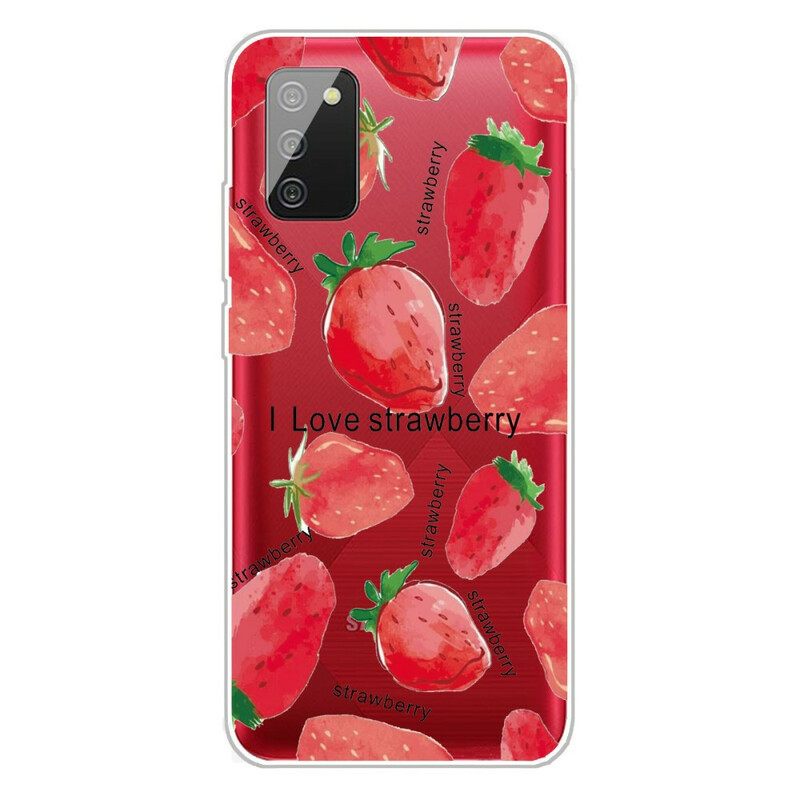 Kuori Samsung Galaxy A02s Strawberries / I Love Strawberry