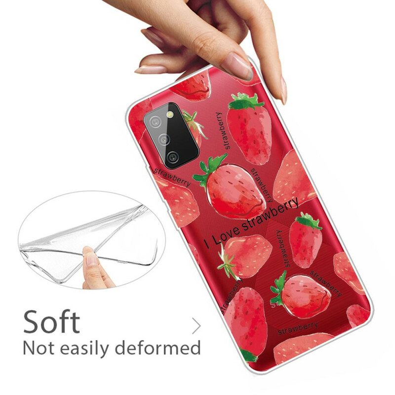 Kuori Samsung Galaxy A02s Strawberries / I Love Strawberry