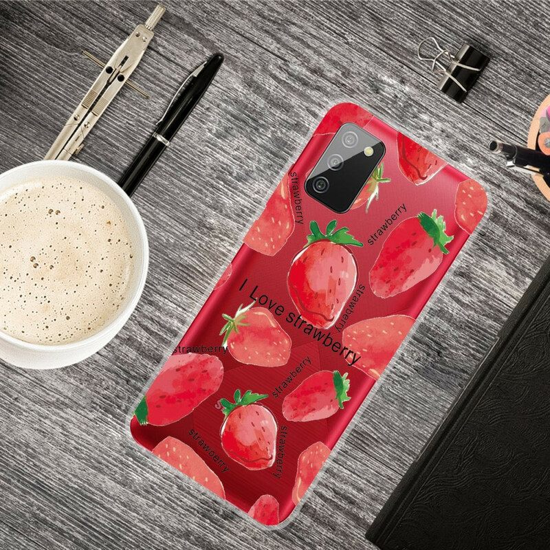 Kuori Samsung Galaxy A02s Strawberries / I Love Strawberry