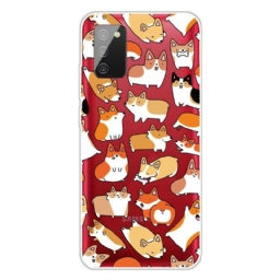 Kuori Samsung Galaxy A02s Transparent Multiple Dogs