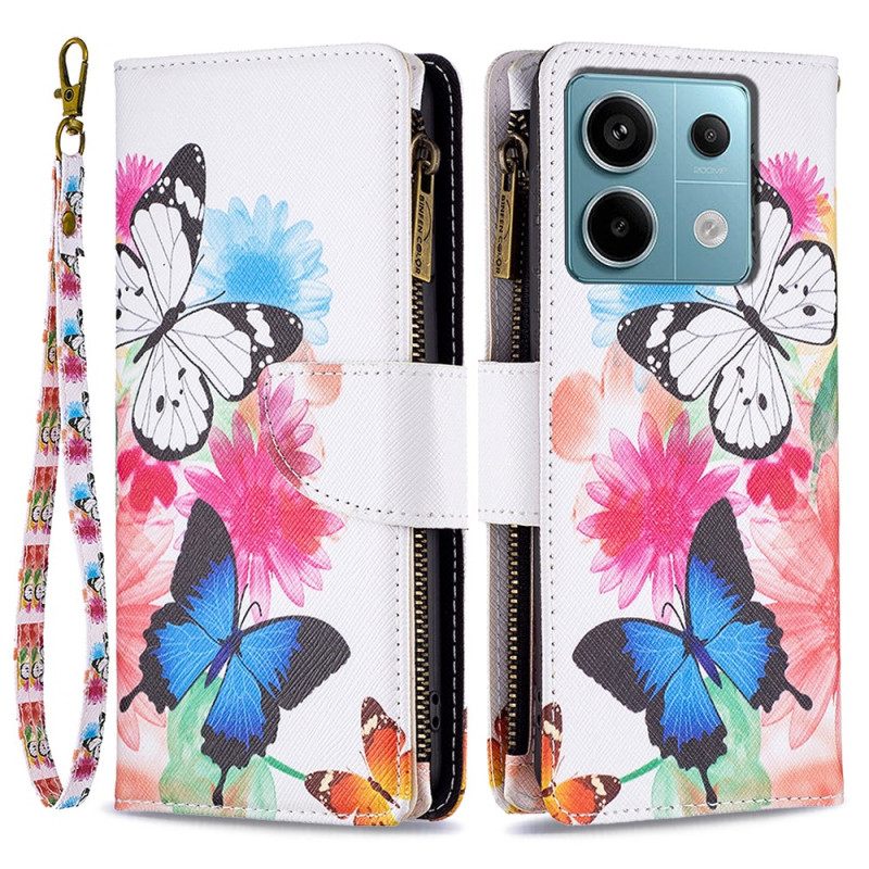 Kotelot Xiaomi Redmi Note 13 Pro 4g Two Butterflies -lompakko Hihnalla