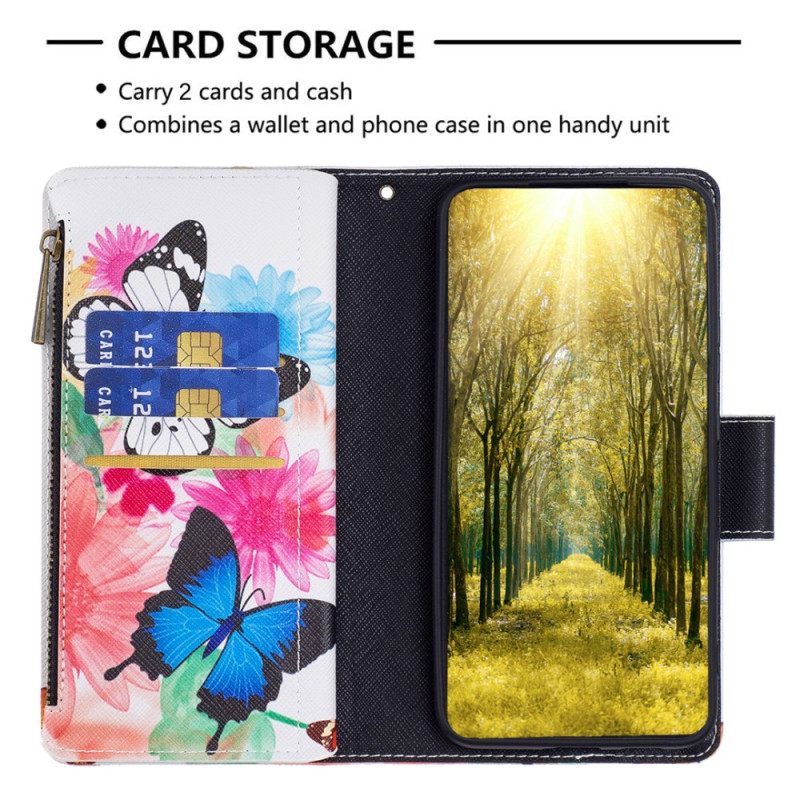 Kotelot Xiaomi Redmi Note 13 Pro 4g Two Butterflies -lompakko Hihnalla