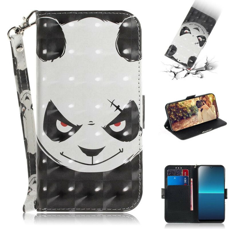 Kotelot Sony Xperia L4 Suojaketju Kuori Angry Panda Lanyardissa