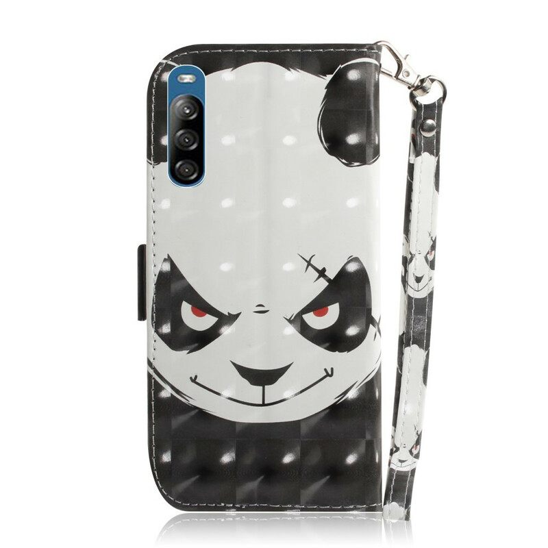 Kotelot Sony Xperia L4 Suojaketju Kuori Angry Panda Lanyardissa