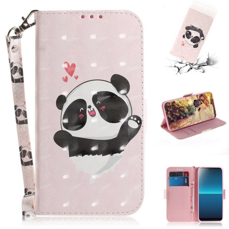 Kotelot Sony Xperia L4 Suojaketju Kuori Panda Love In Lanyard