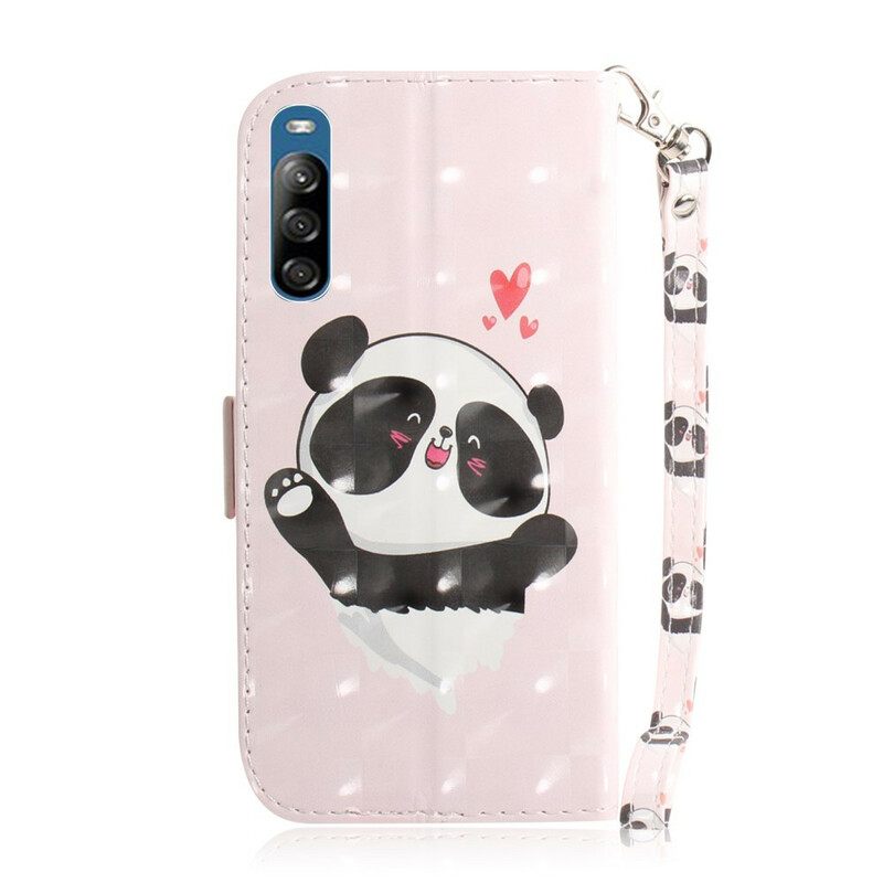 Kotelot Sony Xperia L4 Suojaketju Kuori Panda Love In Lanyard