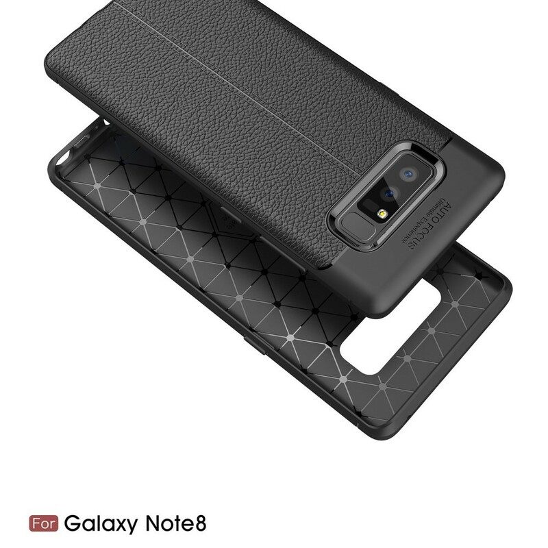 Kuori Samsung Galaxy Note 8 Double Line Litchi Leather Effect