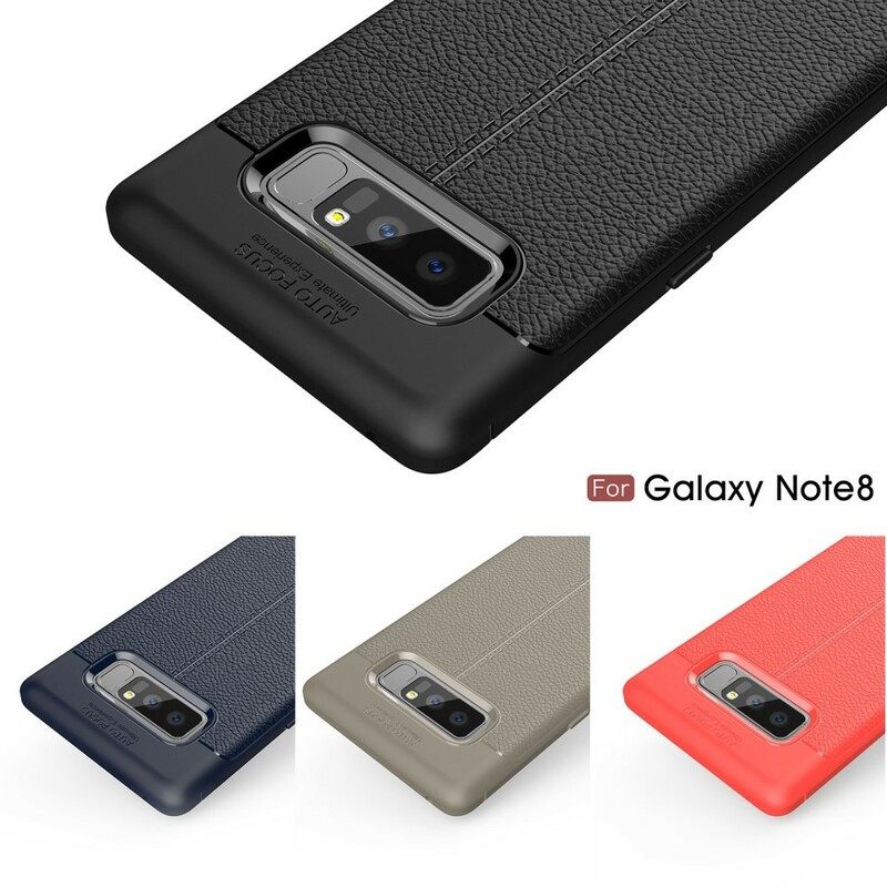 Kuori Samsung Galaxy Note 8 Double Line Litchi Leather Effect