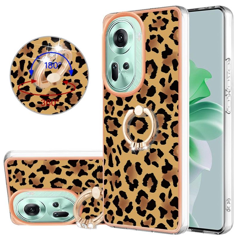 Kuori Oppo Reno 11 5g Leopardprinttisormusteline