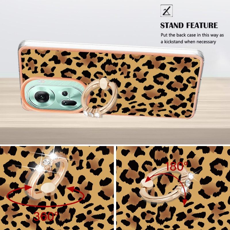 Kuori Oppo Reno 11 5g Leopardprinttisormusteline