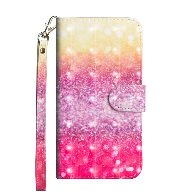 Flip Case Xiaomi Redmi Note 8 Pro Magenta Glitter Gradient