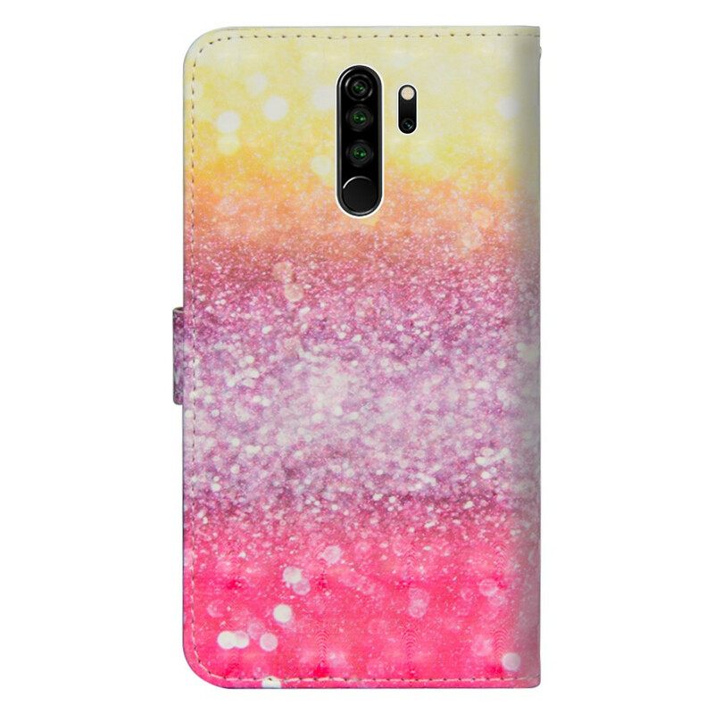 Flip Case Xiaomi Redmi Note 8 Pro Magenta Glitter Gradient