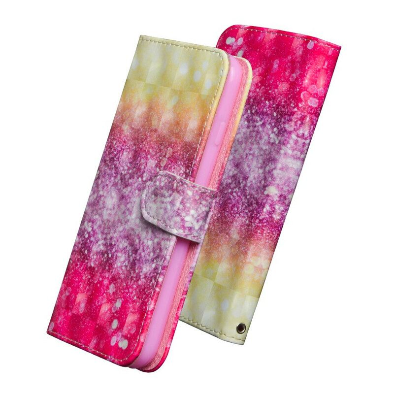 Flip Case Xiaomi Redmi Note 8 Pro Magenta Glitter Gradient