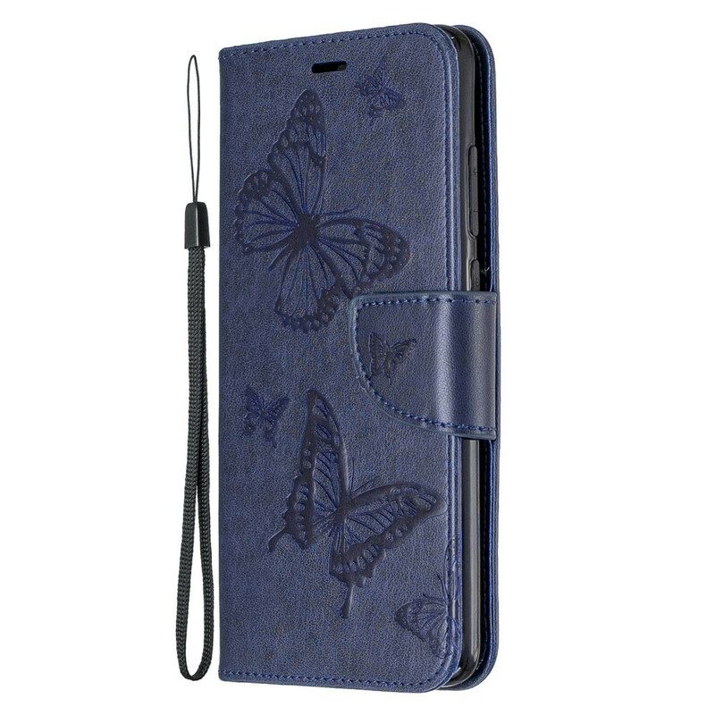 Flip Case Xiaomi Redmi Note 8 Pro Suojaketju Kuori Butterflies Painettu Hihna