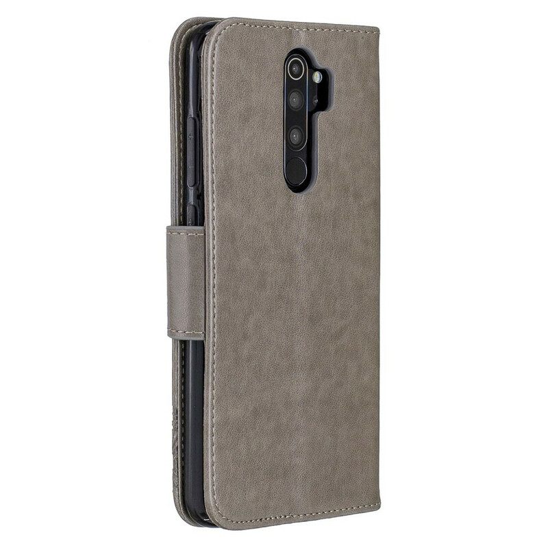 Flip Case Xiaomi Redmi Note 8 Pro Suojaketju Kuori Butterflies Painettu Hihna