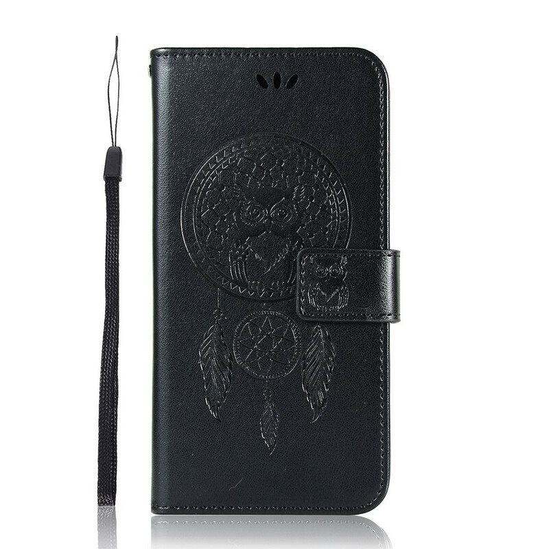 Kotelot Xiaomi Redmi Note 8 Pro Nahkaefekti Dreamcatcher Pöllö