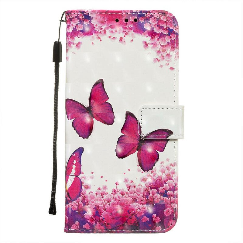 Kotelot Xiaomi Redmi Note 8 Pro Red Butterflies