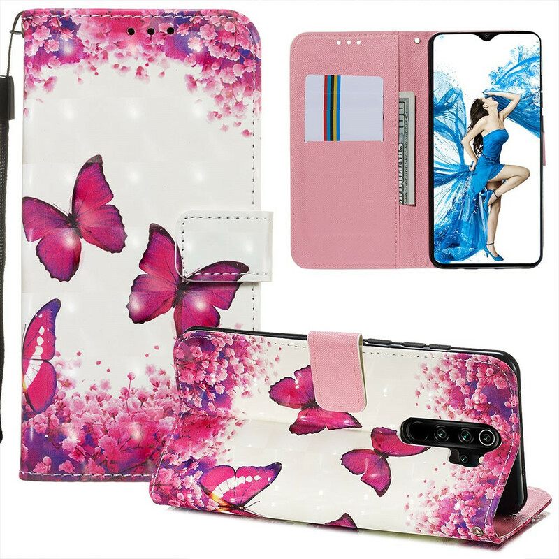 Kotelot Xiaomi Redmi Note 8 Pro Red Butterflies