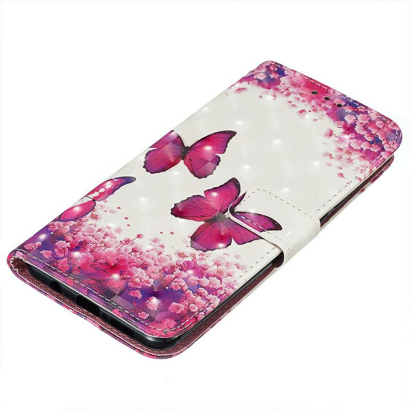 Kotelot Xiaomi Redmi Note 8 Pro Red Butterflies