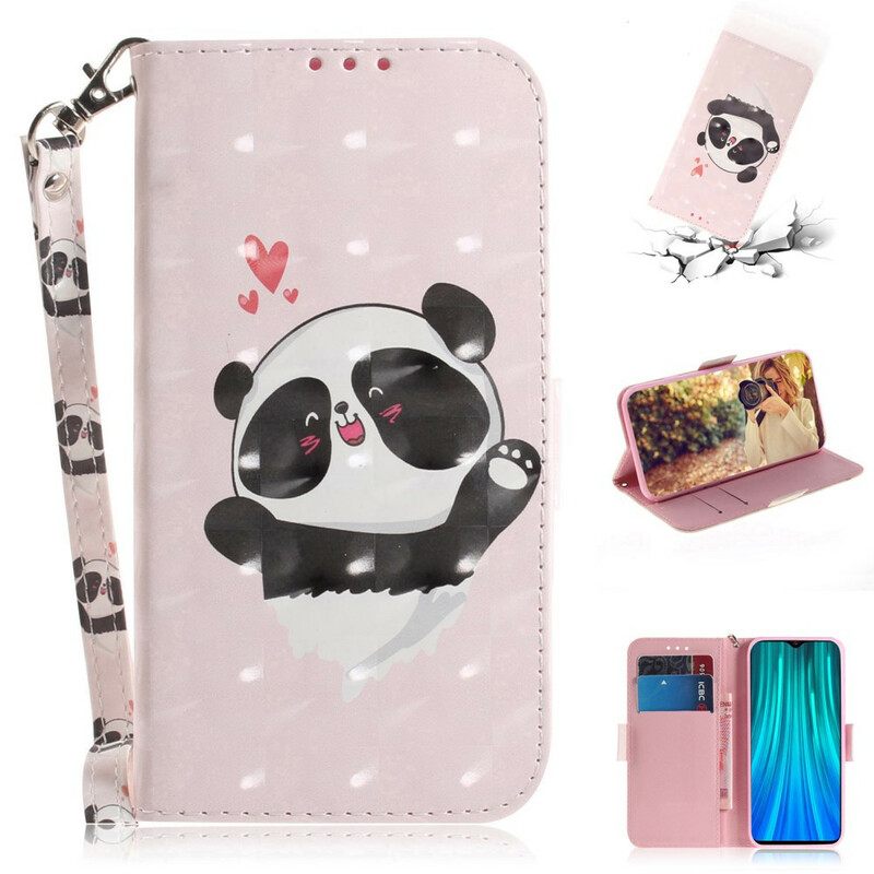 Kotelot Xiaomi Redmi Note 8 Pro Suojaketju Kuori Panda Love In Lanyard