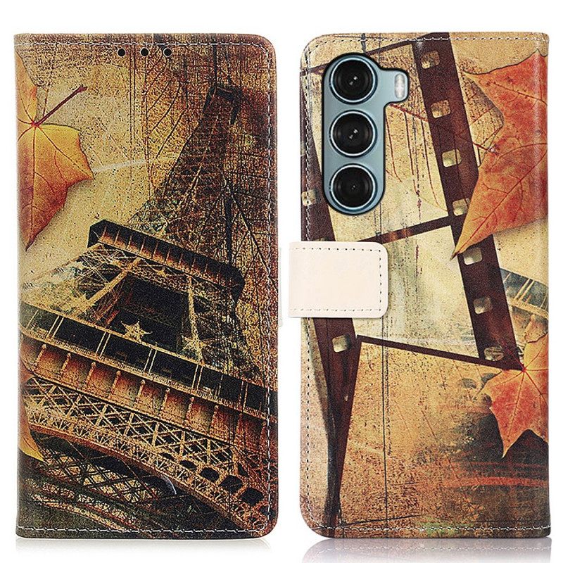 Flip Case Moto G200 5G Eiffel-torni Syksyllä