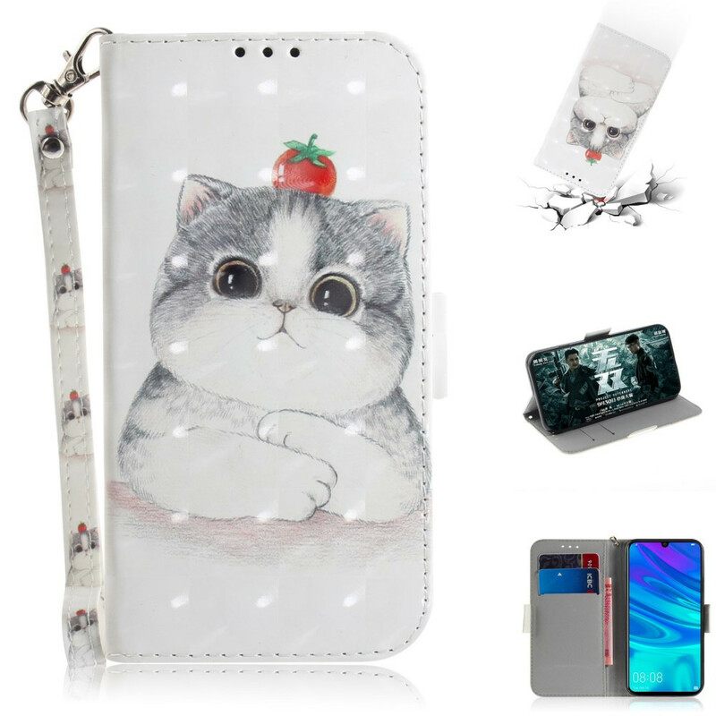 Flip Case Huawei P Smart 2019 / Honor 10 Lite Suojaketju Kuori Tomaatti Remmalla