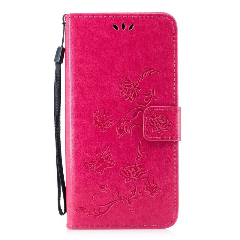 Kotelot Huawei P Smart 2019 / Honor 10 Lite Suojaketju Kuori Butterflies And Flowers Strap