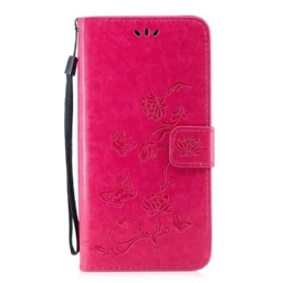 Kotelot Huawei P Smart 2019 / Honor 10 Lite Suojaketju Kuori Butterflies And Flowers Strap