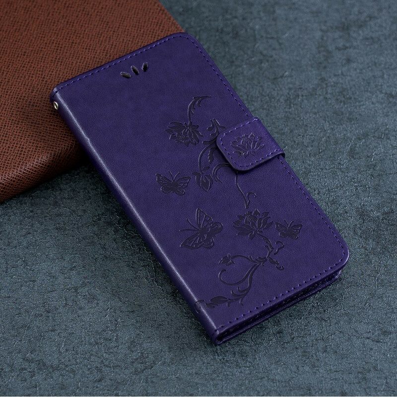 Kotelot Huawei P Smart 2019 / Honor 10 Lite Suojaketju Kuori Butterflies And Flowers Strap