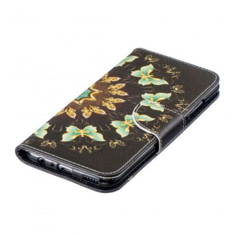 Nahkakotelo Huawei P Smart 2019 / Honor 10 Lite Mandala Butterflies