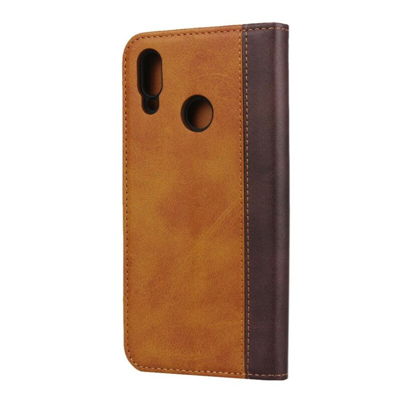 Puhelinkuoret Huawei P Smart 2019 / Honor 10 Lite Kotelot Flip Bicolor Leather Effect