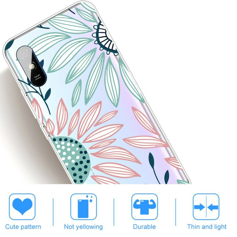 Case Xiaomi Redmi 9A Läpinäkyvä Yksi Kukka