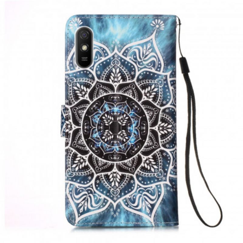 Kotelot Xiaomi Redmi 9A Suojaketju Kuori Black Strappy Mandala