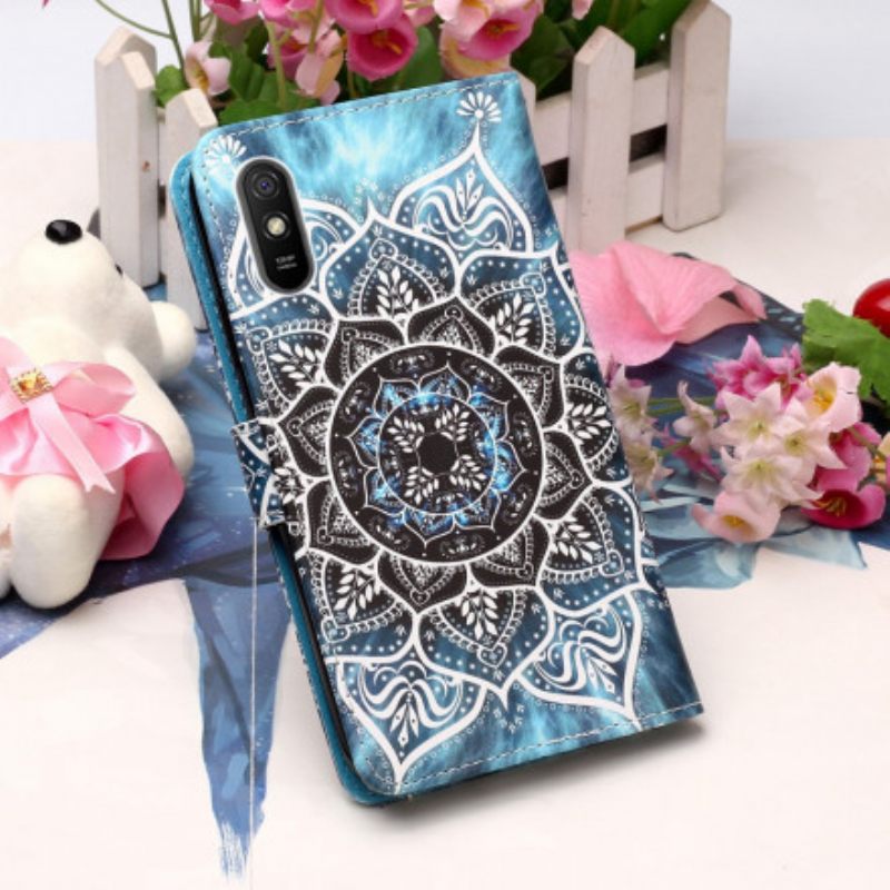 Kotelot Xiaomi Redmi 9A Suojaketju Kuori Black Strappy Mandala