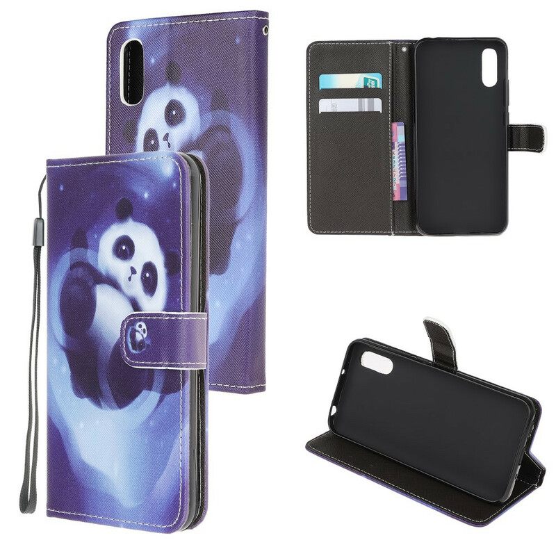 Kotelot Xiaomi Redmi 9A Suojaketju Kuori Panda Space Lanyard