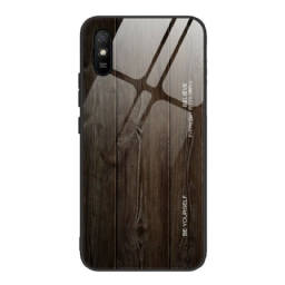 Kuori Xiaomi Redmi 9A Tempered Glass Wood Design